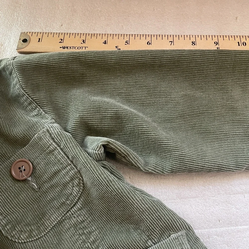 Vintage Z Cavaricci Corduroy Jacket Women S Green Cropped Y2K One Button Pockets